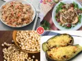 Platos deliciosos con quinoa: ensalada con camarones, berenjenas rellenas y granos de quinoa. ¡Descubre qué es la quinoa!