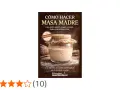 Un frasco de masa madre casera burbujeante, listo para hacer pan artesanal. Guía para principiantes.