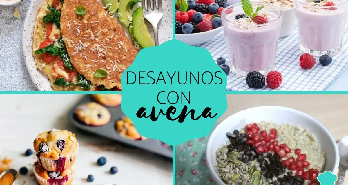 Desayunos con copos de avena: tortilla, batidos de frutos rojos, muffins y porridge.