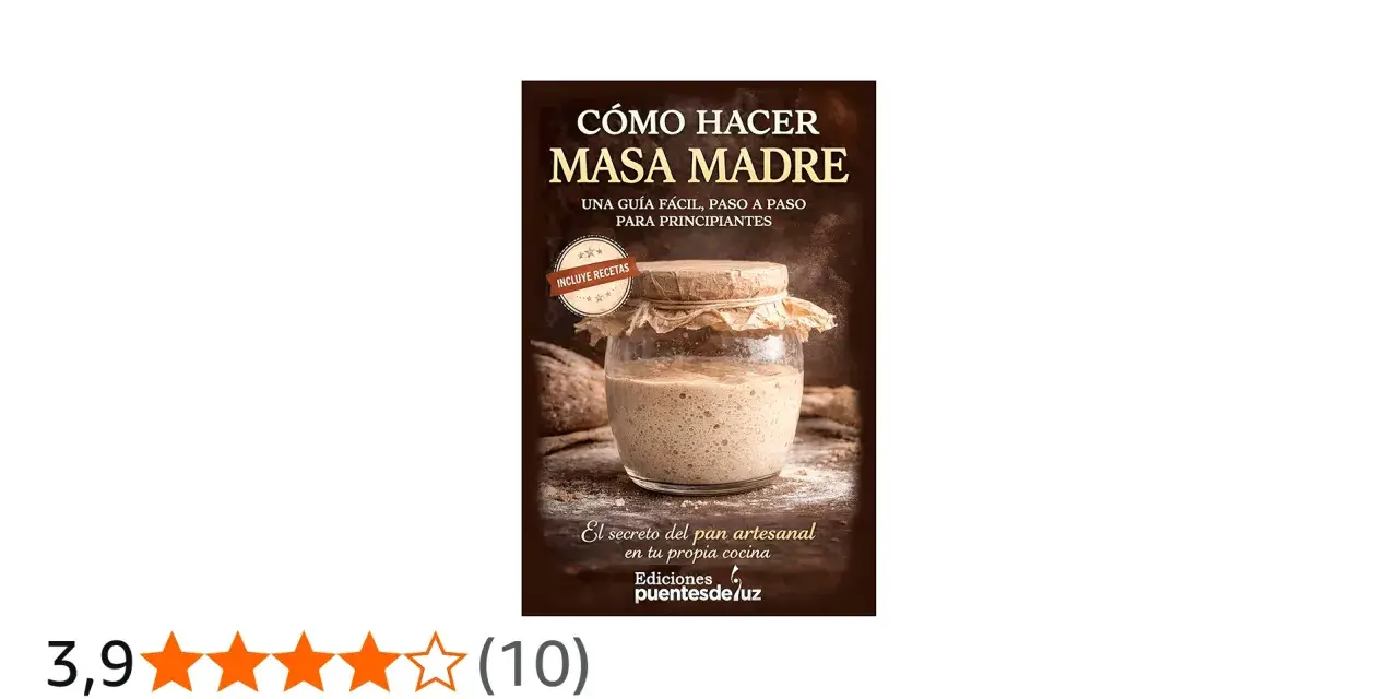 Un frasco de masa madre casera burbujeante, listo para hacer pan artesanal. Guía para principiantes.