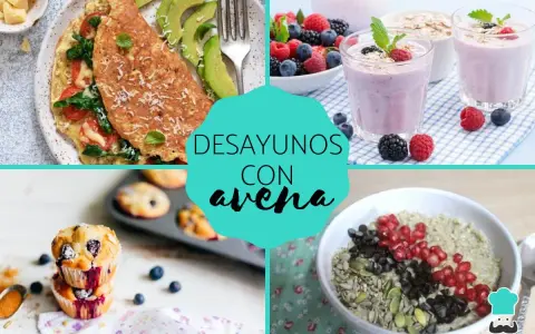 Desayunos con copos de avena: tortilla, batidos de frutos rojos, muffins y porridge.