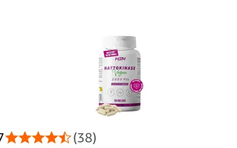Bote de Nattokinase Vegan de HSN, 2000 FUS, 120 cápsulas. Descubre qué es la nattokinase y sus beneficios.