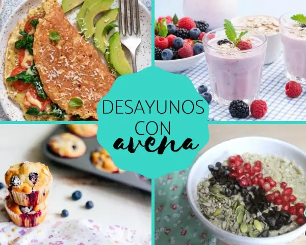 Desayunos con copos de avena: tortilla, batidos de frutos rojos, muffins y porridge.