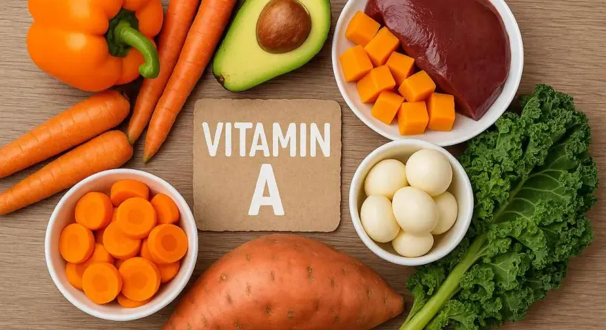 Alimentos ricos en betacaroteno que vitamina es: zanahorias, batata, pimiento naranja, aguacate, hígado, huevos y col rizada.
