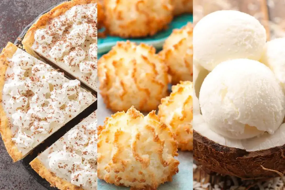 Pastel de coco, galletas y helado. Deliciosas recetas con harina de coco para disfrutar.