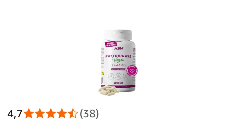 Bote de Nattokinase Vegan de HSN, 2000 FUS, 120 cápsulas. Descubre qué es la nattokinase y sus beneficios.